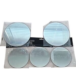 Art Minds Lot of (2) 7" Dia. and (3) 5" Dia. Crafting Mirrors w/Footpads (NEW)